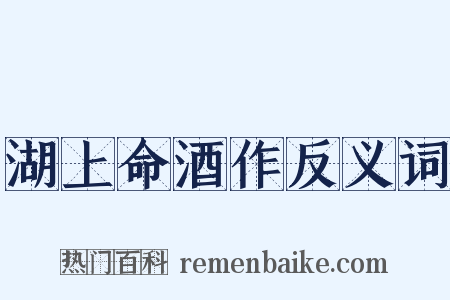 湖上命酒作反义词是什么意思的图片